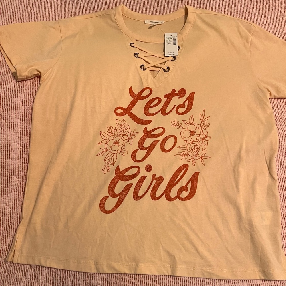 Maurices NWT Lace-Up Graphic Tee.